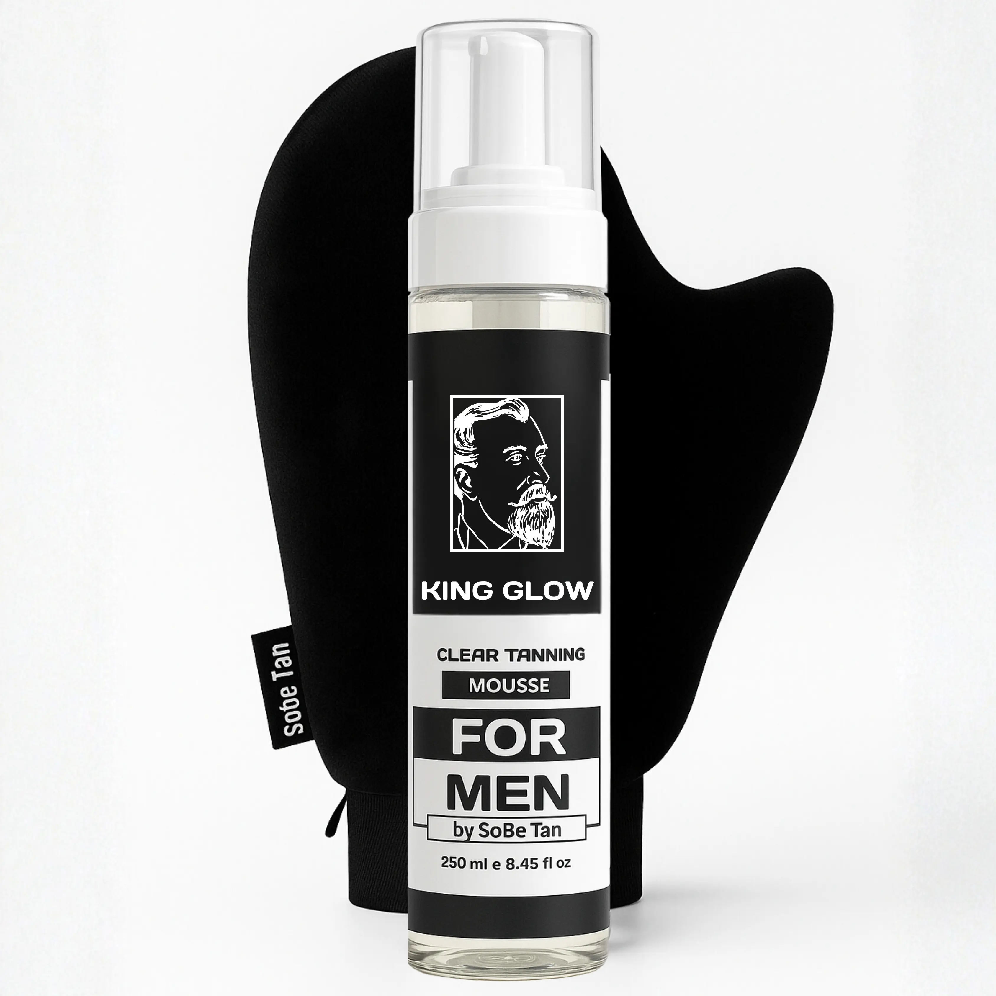 Self-Tanner for Men | King Glow - Water-Based, Fast-Drying Sunless Tanning Foam for Body and Face - Natural Tan Without the Sun (Mitt Included)