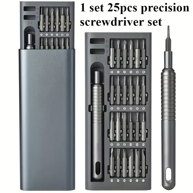 25pcs Precision Screwdriver Set Compatible for Phone/Tablet Repair, Electronics & Small Device Toolkit with T9-T25 Screw Heads, Durable Plastic Case Suitable for Smartphones, Tablets, Smart /Electronics Assembly