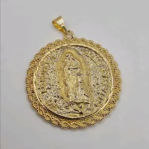 Virgin Mary with Saint Jude  one pendant double side gold-plated NO CHAIN PENDANT ONLY