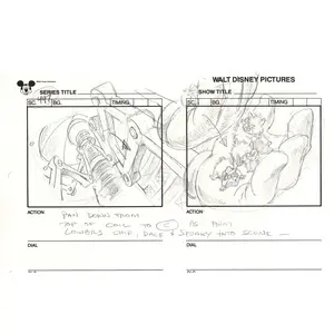 Chip n Dale Rescue Rangers Original Production Animation Storyboard Walt Disney FIRST EPISODE 1988 A121