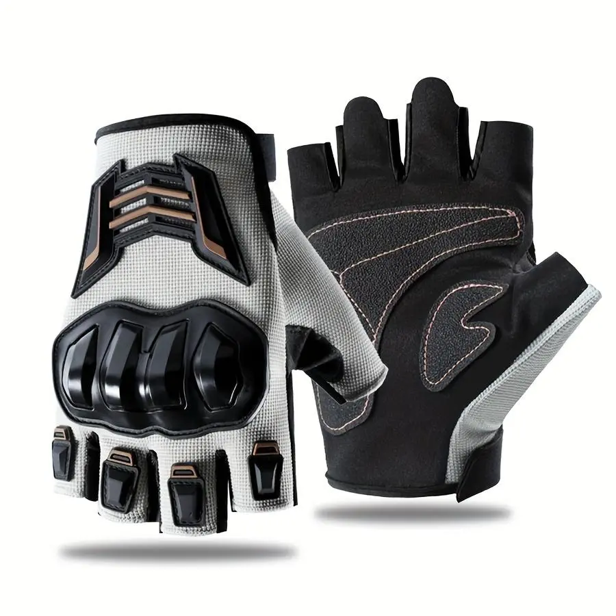 Motorcycle Half Finger Gloves, 1 Pair Breathable Non-slip Motorcycle Gloves, Motorcycle Protective Gear for Men & Women, Motorcycle Riding Gloves, Motobike Riders Gear