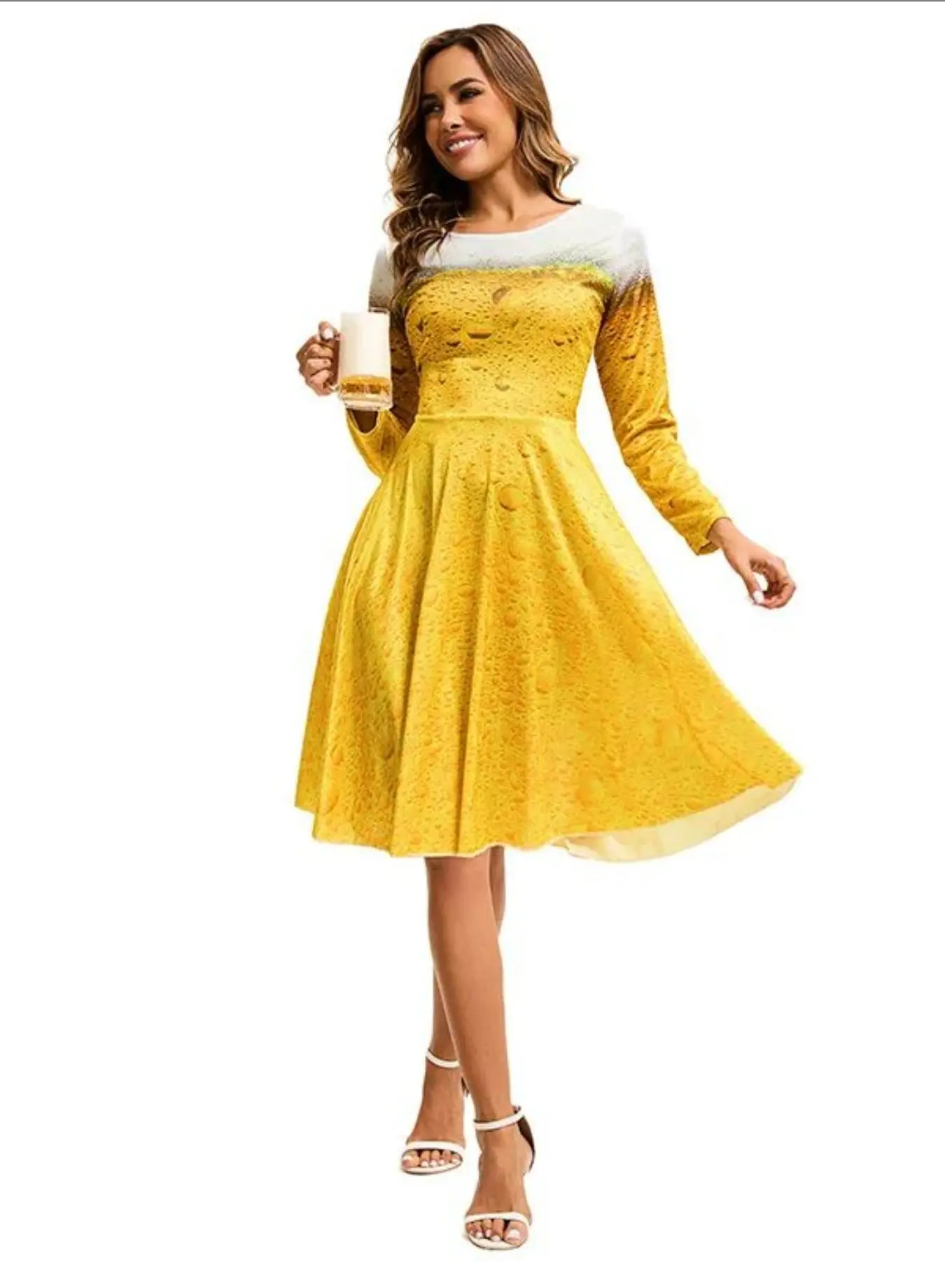 Beer Cos Set, Beer Theme Party, Comic Convention Costume, Role Play Dress, Women's Style, Suitable for Daily Wear