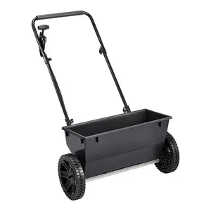 Walk-Behind Push Spreader, 50LBS Capacity, Drop Spreader With Hopper Grate, 18 In Spreading Width & 30 Settings, 10 In All Terrain Tires, Garden & Lawn Spreaders For Seed, Fertilizer, Salt