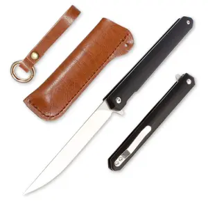 Samior G1035 G10 Handle Flipper Knife, 3.5" D2 Blade