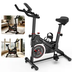 Indoor Stationary Exercise Bike - with Monitor, Adjustable Resistance, Comfortable Seat, Ergonomic Handlebars, Stable Base, Portable Design for Home Daily Fitness Workouts