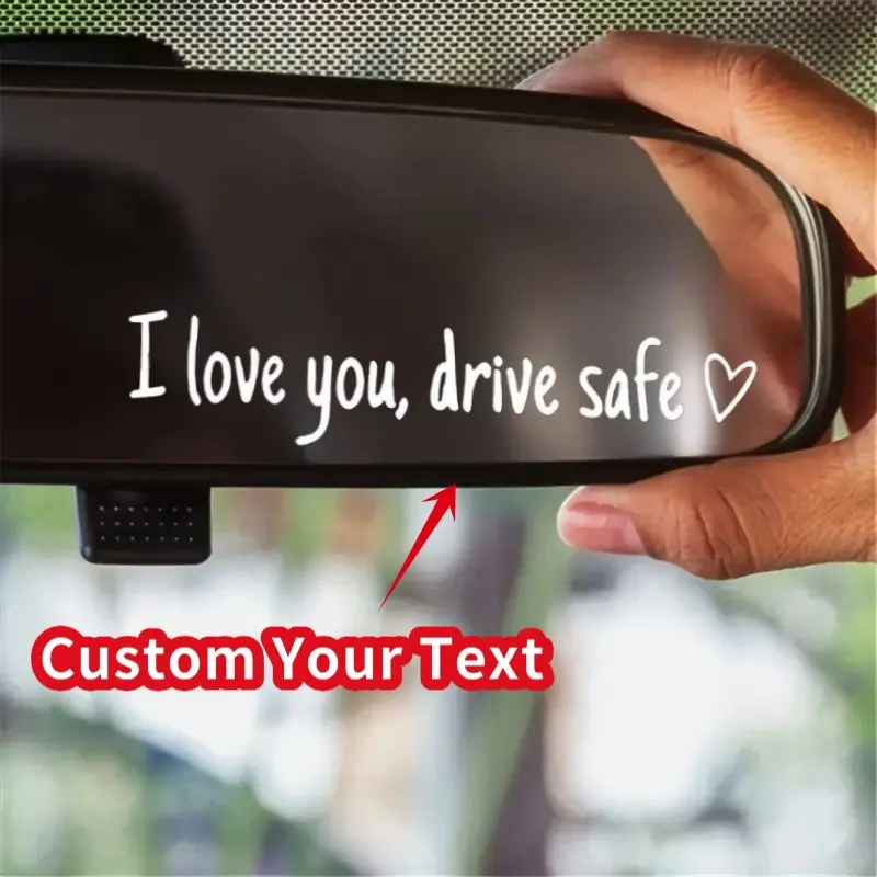 4-Pack Personalized Car Sticker - Custom Text Safe Reminder, Simple Print Universal Fit Windshield Decal for Drivers, Vehicle Exterior & Interior Decoration