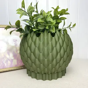 The Dragonscale Planter Pot 02, Indoor Flower Pot, Tabletop Planter, 5.5" Diameter, 5.5" tall x 7" wide