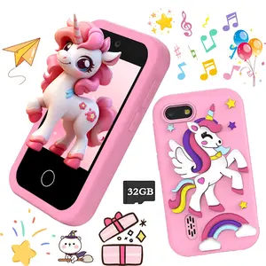 Kids Smart Toy Phone,with 32G Card,2.8" HD Touch Screen  Dual Camera Cartoon Silicone Case,12 Languages ,Educational Games,Reading Helper, Long Battery Life,Best New Year Gift for Toddlers