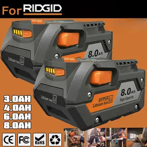 New 8.0AH Genuine Battery for Ridgid R840085 6.0Ah Lithium Battery Rigid 18V R8400
