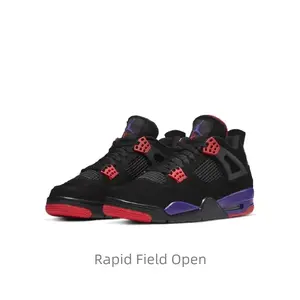 Black and Purple Vintage Casual Comfortable Anti-Slip Wear-Resistant Basketball Shoes