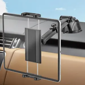 Car Dashboard Windshield Tablet Mount for 4-13" iPad & Phone, Telescopic arm Suction Cup Truck Dash Window Tablet Holder for iPad Pro 12.9 11 10.5 9.7, iPad Air Mini, Samsung Tabs, iPhone etc