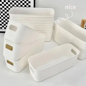 10Pcs Classic Style Plastic Storage Bins with Lids - Organizer Cosmetic Makeup Tools Desktop Storage Box Lash Accessories