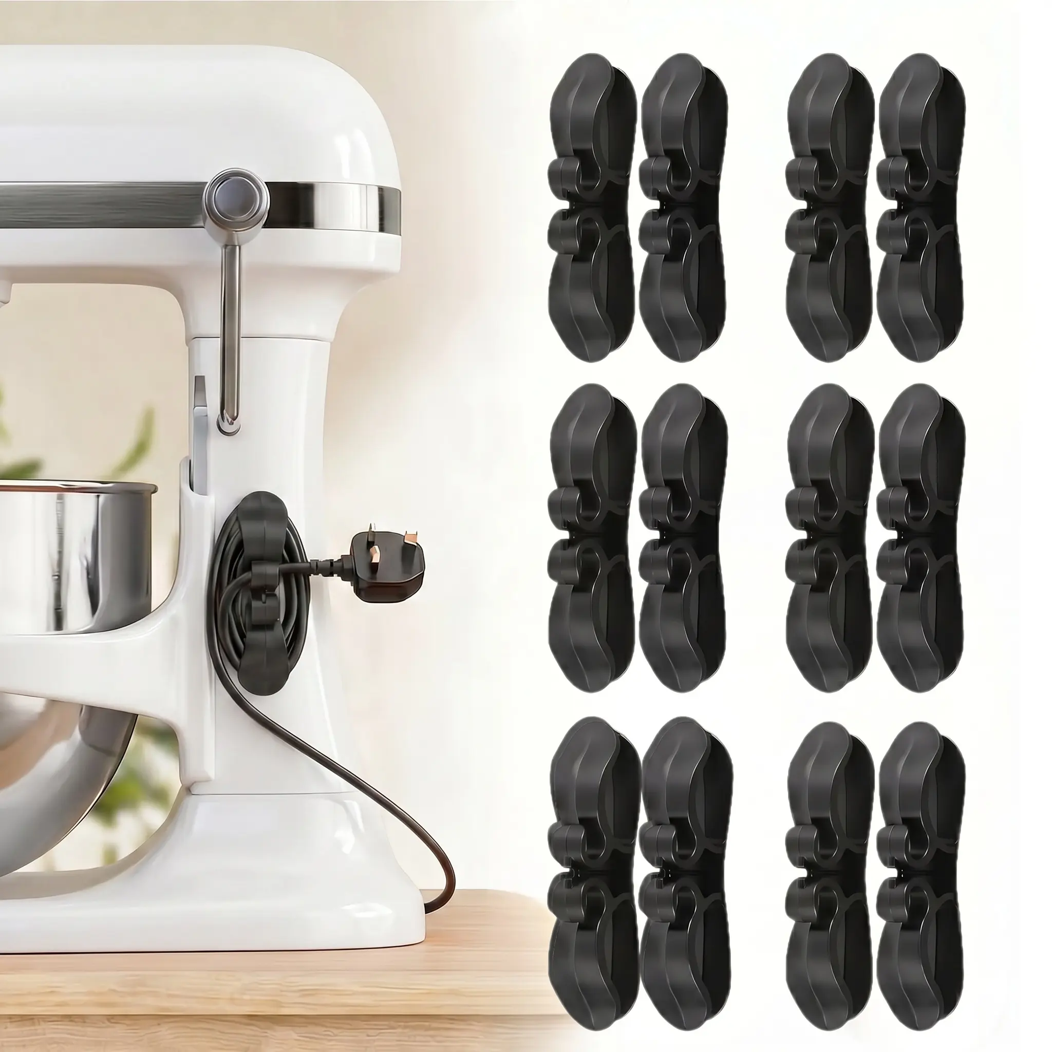 Cord Organizer for Kitchen Appliances Upgraded Stick On Cord Holder Wire Wrapper Cord Keeper for Mixer Blender Coffee Maker Air Fryer Toaster and Cooker-YY