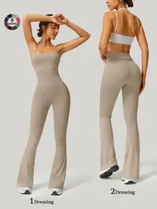 Women's Sporty One-Piece Jumpsuit, Butt-Lifting Design, Breathable Loose Fit, Outdoor Cycling Running Casual Fashion Pants, Workout Jumpsuit