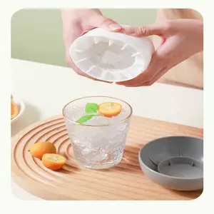 Silicone MushroomIce Mold with Lid -Durable Plastic-FreeNon-Toxic Ice CubeMaker,EasyDemouldDesian&Stackable ice Grid Box For Homemade Crushed Ice