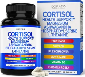 Cortisol Supplements for Women & Men with 14 in1 Blend (Magnesium, Ashwagandha, L Theanine & More) Healthy Cortisol Balance & Calm Mood Support - USA Made - 60 Count
