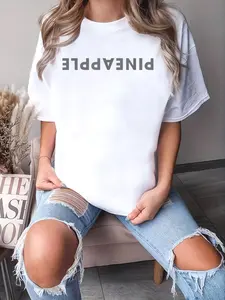 100% Cotton Upside Down Pineapple Swinger Pineapple Cute & Subtle Text T-Shirt
