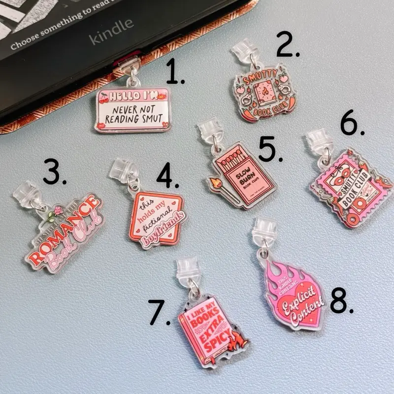 Pink Bow Kindle Dust Plug Charm | Bookish USB-C & Micro USB Accessory (Acrylic)