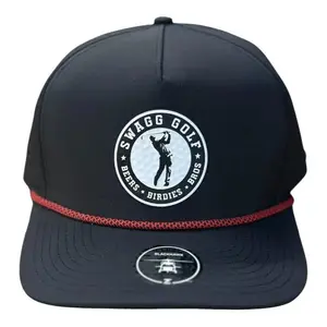 SWAGG GOLF Birdies Beers Bros Performance Golf Hat Adjustable Stylish Summer 100% Poly Durable Water Repellent Outer Shell Structured Five-panel Medium-profile Rope Hat Curved Bill Snapback Comfort Sweatband Perforated Droplet Holes One Size Fits Most