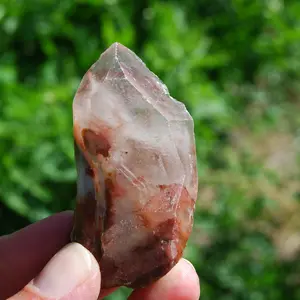 2.5in 54g Raw Amphibole Quartz Crystal Point, Angel Phantom Quartz, Brazil