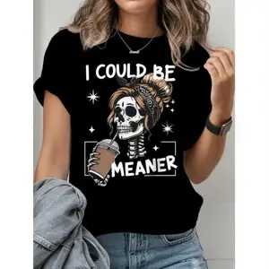I Meaner Summer Must Have New Product Suitable For Spring And Summer Comfortable And Casual T Shirt For Women Soft Crew Neck Style For Spring And Wear 100% Breathable Cotton Fabric Unisex Classic Fit Top