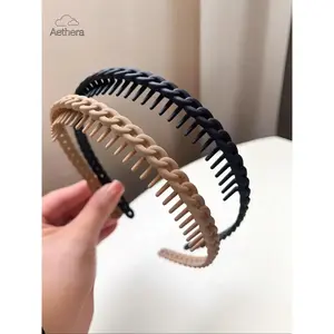 Minimalist Non-slip Braided Design Headbands, Simple Plain Color Hair Hoop, Non-slip Hair Accessories for Women & Girls Hairstyle, Headband Set