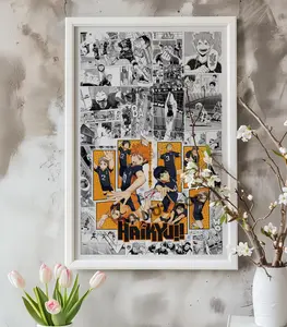 Anime Manga POSTER UNFRAMED- Haikyuu - .- Curated Manga Panels - Wall Art - Shoyo Hinata - Volleyball Anime Gift