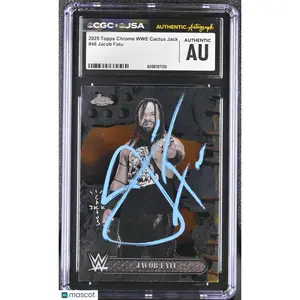 Jacob Fatu 2025 Topps Chrome WWE Cactus Jack #48 Signed Card JSA Auto Authentic
