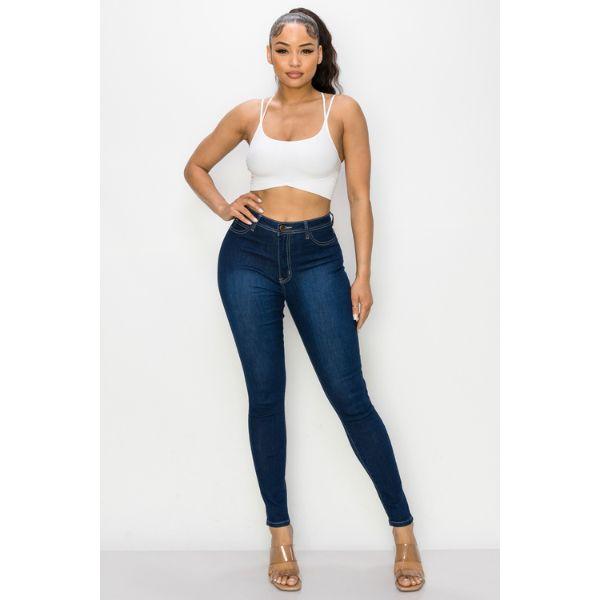 Lover Brand Fashion High Waisted Super Stretchy Skinny Jeans - 68% Cotton 30% Polyester 2% Spandex High Rise 10 1/2 Inch Front Rise Zip Fly Five Pocket Style