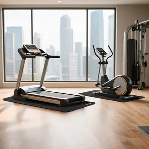 Exercise Mats for Treadmills, High-Strength PVC Anti-Slip & Shock-Absorbing Protective Floor Mats for Home Gyms, Suitable for Treadmills, Under-Desk Exercise Bikes, and Elliptical Trainers, Easy to Clean, Scratch-Resistant.
