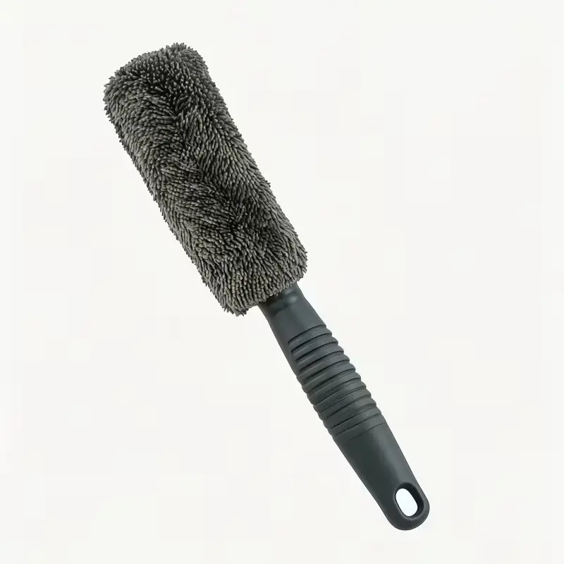 Long Handle Microfiber Tire Brush for Car Wash - Multi-Functional Wheel And Rim Cleaner for Auto Engine, Exhaust Pipe, Motorcycle, Bike, And Vehicle Detailing