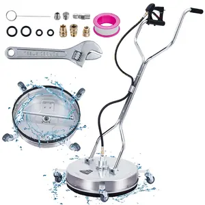 GARVEE Pressure Washer Surface Cleaners: 18", 20", and 24" Models with Dual Handles, 4 Wheels, and Stainless Steel Construction, Featuring 2 Nozzles and 4000 PSI for Efficient Driveway, Sidewalk, and Patio Cleaning