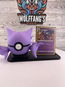 Pokemon Card & Pokeball Display Stand, TCG Card Holder, Dual Display Stand, Pokemon Collector Display, Trading Card Stand, Desk Shelf Decor