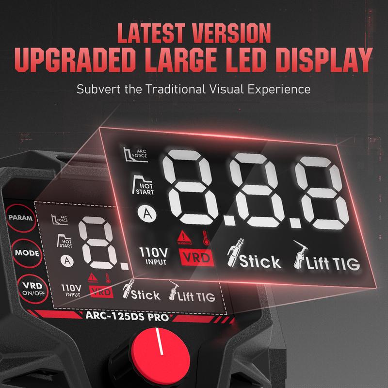 YESWELDER ARC-125DS-PRO 125Amp 110V Mini Stick Welder, DC IGBT Inverter MMA Welding Machine with Hot Start, Arc Force, Anti-Stick