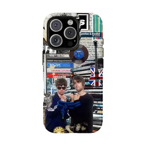 Oasis Band Members Liam & Noel Gallagher Stage Pose Phone Case - High Quality TPU Plastic for Apple iPhone 15,14,13,12,11,Pro, XS, XS Max, XR, Plus, Mini - Waterproof Black Cover