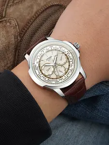 New High-End Business Casual Men's Watch Non-Mechanical Waterproof Leather Strap Luxury Fashion Simple Versatile Cool Student Trendy