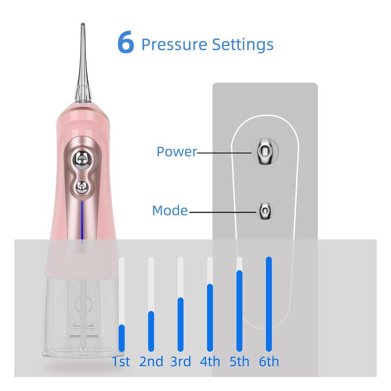Water Dental Flosser Cordless for Teeth Pick Cleaning - Powerful Oral Irrigator with 6 Adjustable Modes,320ML Portable & Rechargeable IPX7 Waterproof Cleaner Picks A good helper for private teeth cleaning Water Dental Flosser Cordless for Teeth Pick Cleaning - Powerful Oral Irrigator with 6 Adjustable Modes,320ML Portable & Rechargeable IPX7 Waterproof Cleaner Picks A good helper for private teeth cleaning