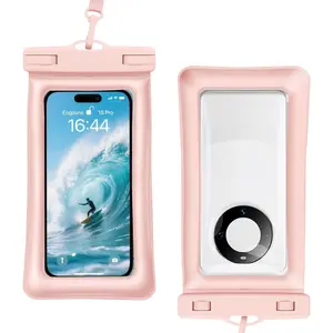 Waterproof Phone Pouch — Universal Floating Protective Case, Compatible with 7.2-Inch Models, Features Touchscreen Window and Adjustable Lanyard; Ideal for Swimming, Beach, and Water Sports