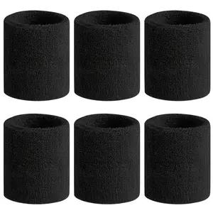 2-piece Sweat Absorbing Sports Wristbands Moisture Wicking Sweat Repellent for Tennis Basketball Running