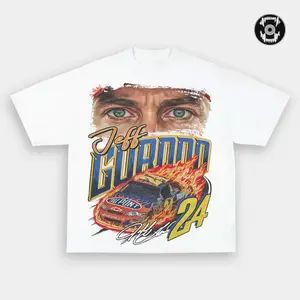 JeffGordon No. 24 Racing Graphic Tee, Vintage Motorsports Driver T-Shirt, Flame Race Car Fan Merch, NASCAR Style Shirt, Retro Speedway Streetwear, Cotton Tee Gift for Racing Lovers