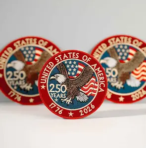 4 inch Iron on - USA 250th Anniversary America Patches Embroidered, Iron on, 4 inch Patch, 250th Years American Flag