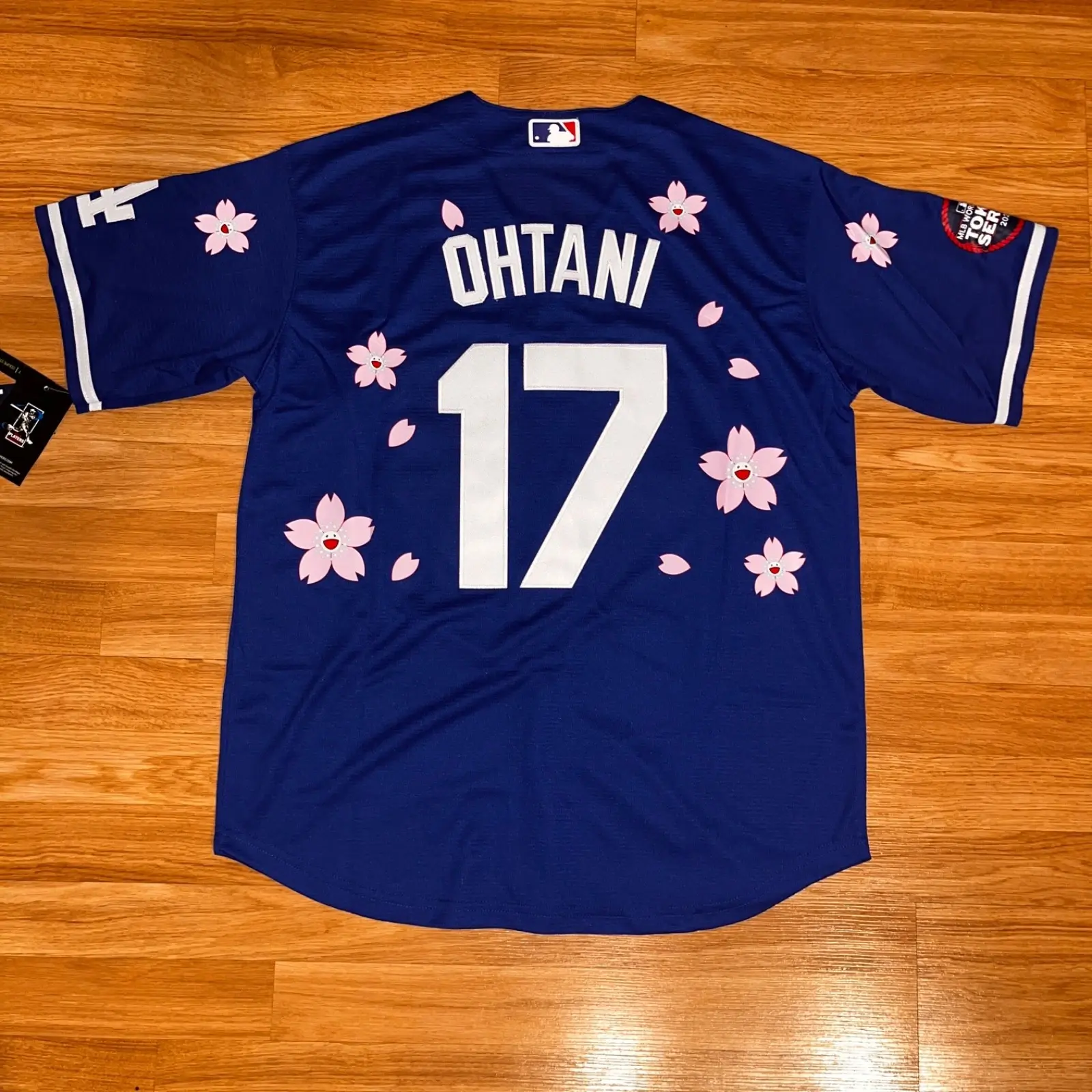 LA Blue Ohtani Tokyo Series Cherry Blossom Print Baseball Jersey