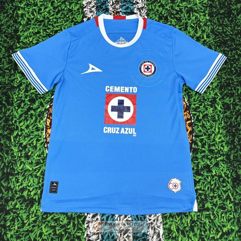 2425 CRUZ AZUL Home Short Sleeve Top Retro Soccer Jerseys Quick Dry ...