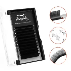 Easy Fan Volume Lash Extensions – 0.03/0.05/0.07mm – C/CC/D/DD Curl – 8–15mm Mixed Length | Auto Blooming Cluster Lashes for DIY & Lash Tech | Soft, Lightweight, Cruelty-Free