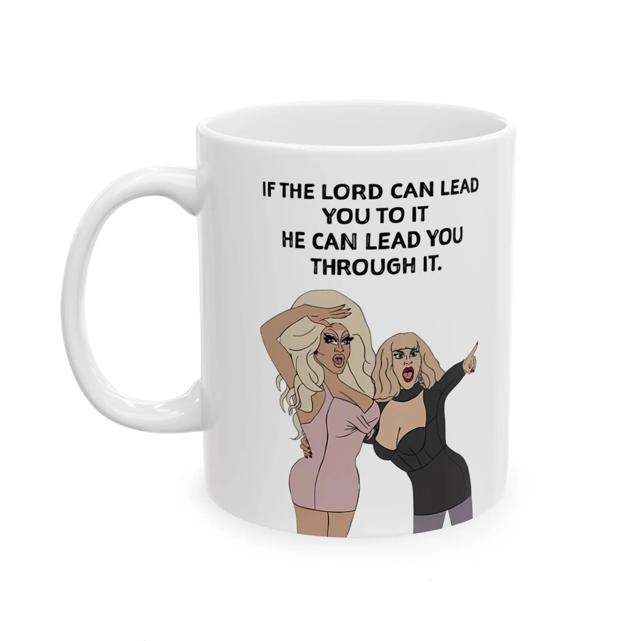 If The Lord Can Lead You To It He Can Lead You Through It Mug Inspirational Faith Coffee Cup Gift For Friends Family Church Gift