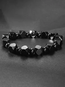 Natural Obsidian Agate Bracelet, Trendy Stack Bangle, Stackable Bracelets, Root Chakra Protection Stone, Men's Energy Jewelry, Confidence Boosting Gift, Stability Enhancer