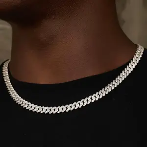 GLD 8.5MM Diamond Prong Cuban Necklace| Better Than Black Friday Deals| White Gold Plated, 16-22" Lengths, CZ Stones, Iced Out Prong Links, Guaranteed for Life
