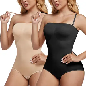 Women's Strapless Bodysuit Tummy Control Shapewear   Body Shaper Tube Top with Removable Straps, Lady Comfort Underwear Farbic Womenswear dealsforyoudays