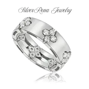 S925 Elegant Flower Ring with Hollow Floral Design, Hypoallergenic Sterling Silver and 5A Cubic Zirconia Ring Jewelry for Women, Couple Ring, Wedding & Engagement Ring, Ideal Gift for Her, Valentine's Day, Mom's Birthday Mother's