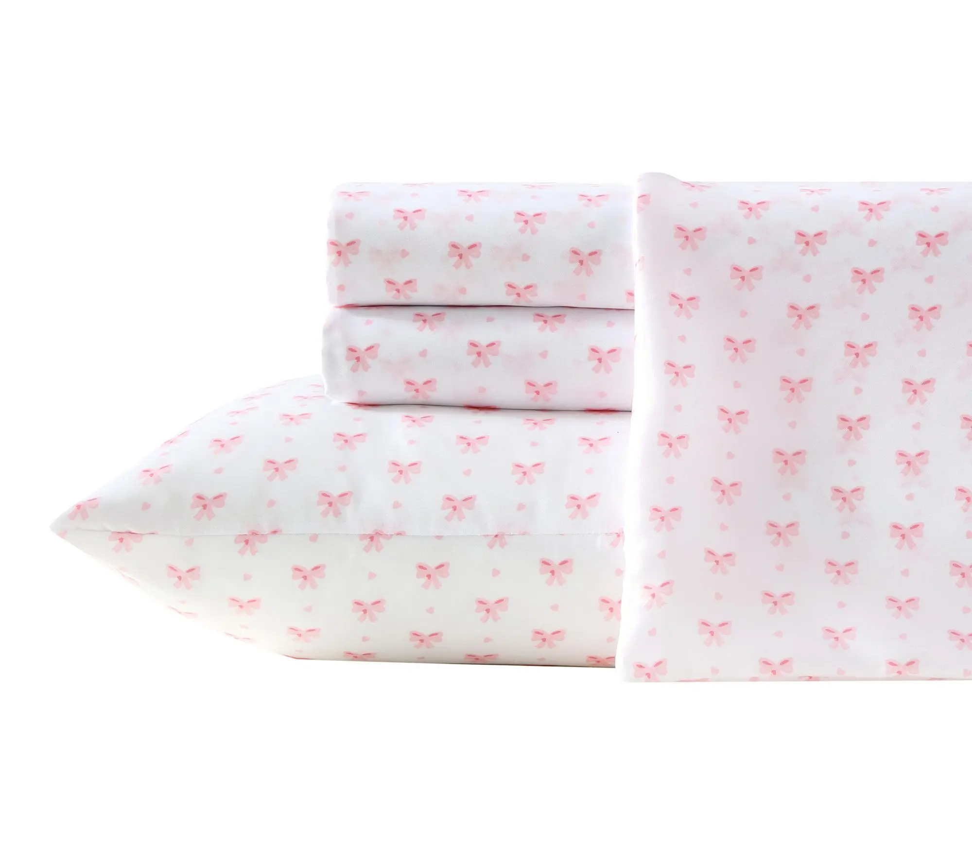 Laura Ashley Heart Of Mine White/Pink MicrofbrFull Sheet Set